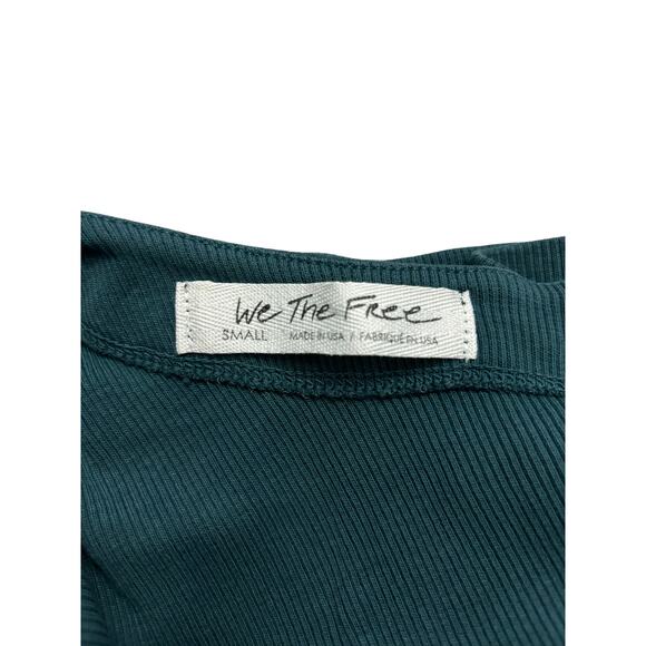 We the Free People One Way or Another One Shoulder Ribbed Tank Top Green Small - Picture 3 of 7